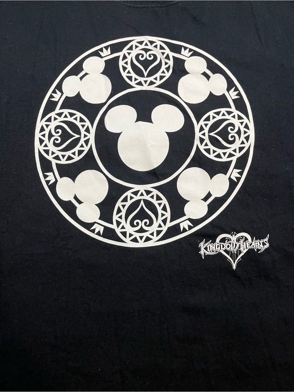 Disney Black Tee with White Mickey Circle Graphic